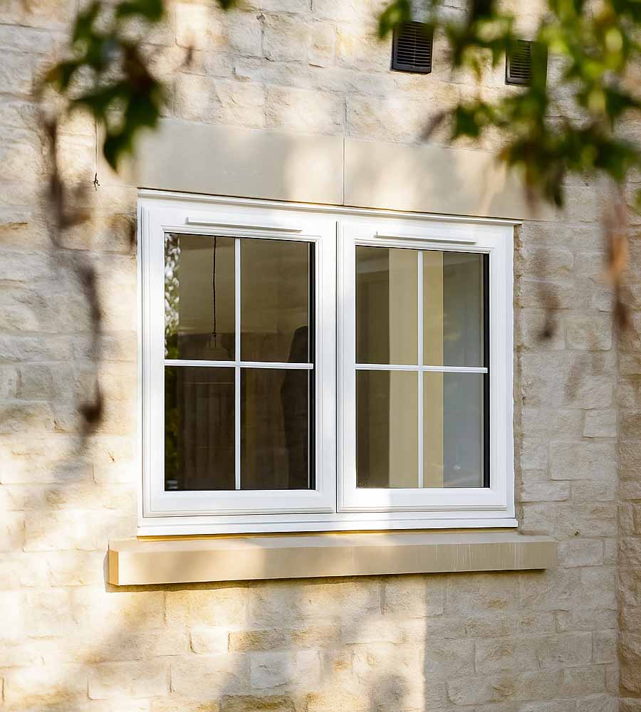 uPVC Legend 80 white sash window installation